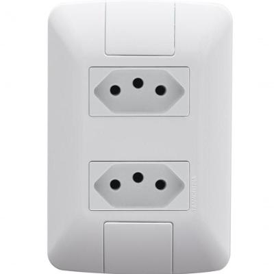 Kit 8 Conjunto 4x2 2 Tomadas 2p+t Tramontina Aria 10a 250v Branco