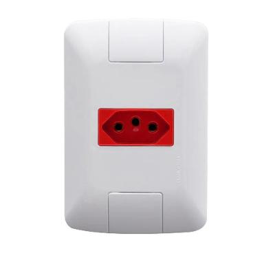 Conjunto Placa Com 1 Tomada 2p+t 20a/250v Vermelha Aria - Tramontina