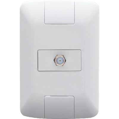 Conjunto Placa Com Tomada Tv Sat Aria Branca - Tramontina