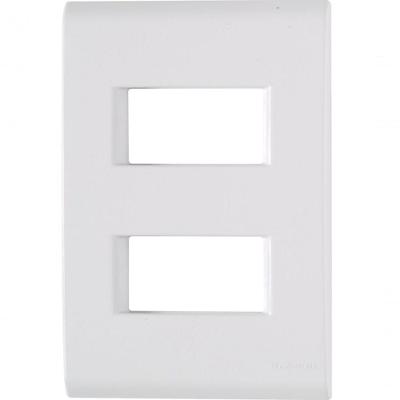 Kit 3 Placa 2 Postos Afastados 4x2 Tramontina Liz Branca