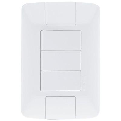 Conjunto Placa + 3 Interrupitor Simples 6a Aria Branca - Tramontina