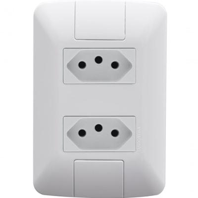 Kit 2 Conjunto 4x2 2 Tomadas 2p+t Tramontina Aria 10a 250v Branco