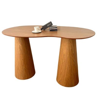 Mesa Bistrô Balcão Cone Duplo160x90 Orgânica Tampo Freijó Base Freijó Cor Marrom.