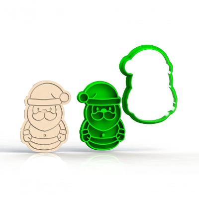 Cortador Natal Papai Noel Cute Para Biscoito (2 Peças) Corta E Marca Tamanho 7 Cm