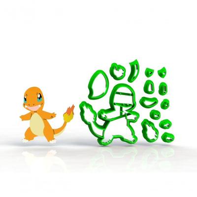 Cortador Pokemon Chalizard Modular Tamanho 7 Cm