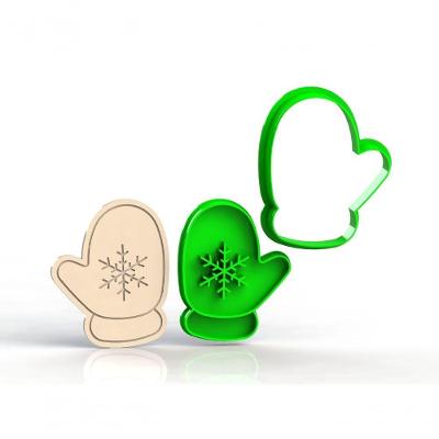 Cortador Natal Luva Para Biscoito (2 Peças) Corta E Marca Tamanho 5 Cm