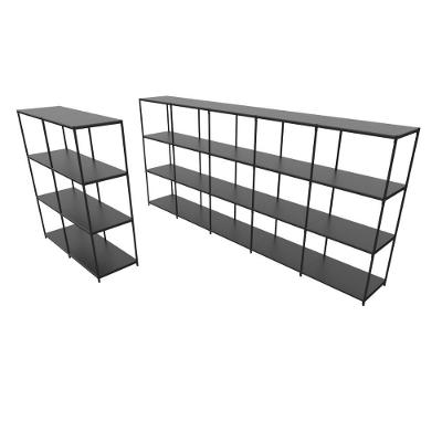 Praleira De Aço Reforçada Mini Porta Pallet 200x60x90 Estante Estoque Bandeja Preta Módulos Conjugados 2 + 5