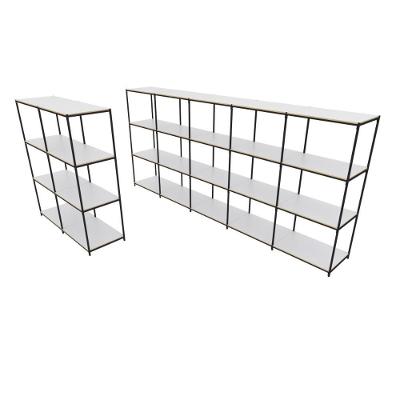 Praleira De Aço Reforçada Mini Porta Pallet 200x60x90 Estante Estoque Bandeja Branca Módulos Conjugados 2 + 5