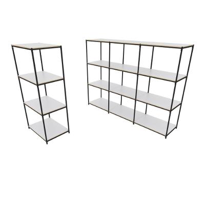 Praleira De Aço Reforçada Mini Porta Pallet 200x60x90 Estante Estoque Bandeja Branca 1 Módulo + 3 Módulos Conjugados