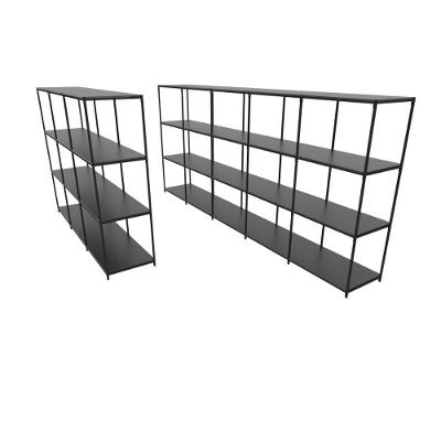 Praleira De Aço Reforçada Mini Porta Pallet 200x60x90 Estante Estoque Bandeja Preta Módulos Conjugados 3 + 5