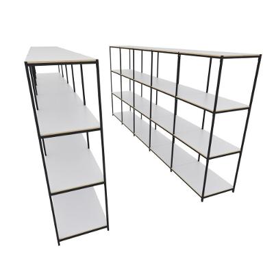 Praleira De Aço Reforçada Mini Porta Pallet 200x60x90 Estante Estoque Bandeja Branca Módulos Conjugados 5 + 5