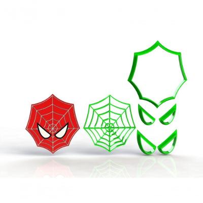 Cortador Homem Aranha Teia Modular Mod 3 C Olhos Tamanho 7 Cm