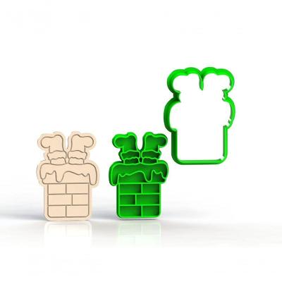 Cortador Natal Chaminé Para Biscoito (corta E Marca) Tamanho 7 Cm