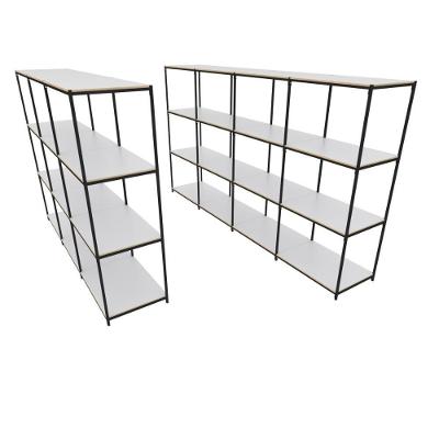 Praleira De Aço Reforçada Mini Porta Pallet 200x60x90 Estante Estoque Bandeja Branca Módulos Conjugados 3 + 4