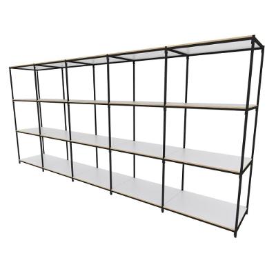 Praleira De Aço Reforçada Mini Porta Pallet 200x60x90 Estante Estoque Bandeja Branca 5 Módulos Conjugados
