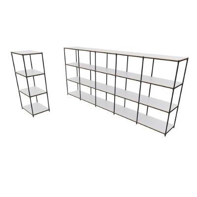 Praleira De Aço Reforçada Mini Porta Pallet 200x60x90 Estante Estoque Bandeja Branca 1 Módulo + 5 Módulos Conjugados