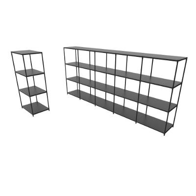 Praleira De Aço Reforçada Mini Porta Pallet 200x60x90 Estante Estoque Bandeja Preta 1 Módulo + 5 Módulos Conjugados