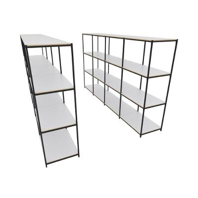 Praleira De Aço Reforçada Mini Porta Pallet 200x60x90 Estante Estoque Bandeja Branca Módulos Conjugados 4 + 4