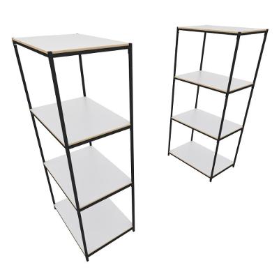 Praleira De Aço Reforçada Mini Porta Pallet 200x60x90 Estante Estoque Bandeja Branca 2 Módulos