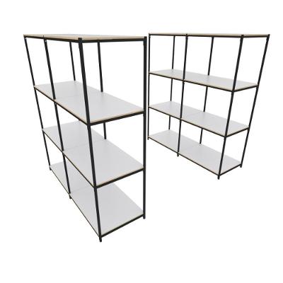 Praleira De Aço Reforçada Mini Porta Pallet 200x60x90 Estante Estoque Bandeja Branca Módulos Conjugados 2 + 2