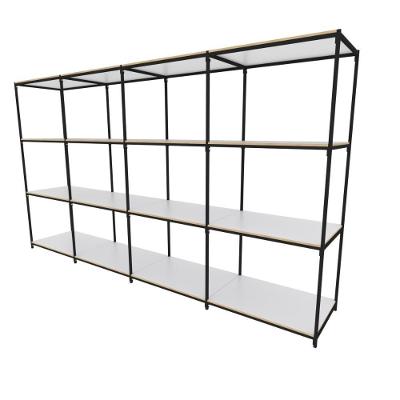 Praleira De Aço Reforçada Mini Porta Pallet 200x60x90 Estante Estoque Bandeja Branca 4 Módulos Conjugados