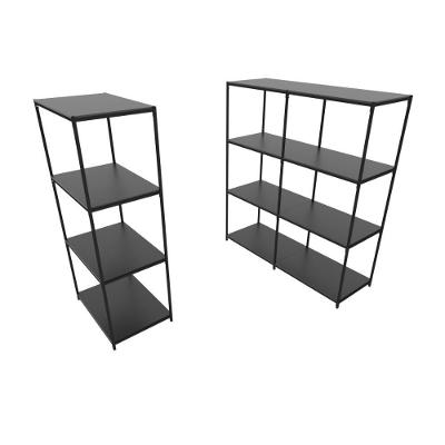 Praleira De Aço Reforçada Mini Porta Pallet 200x60x90 Estante Estoque Bandeja Preta 1 Módulo + 2 Módulos Conjugados