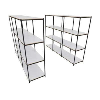 Praleira De Aço Reforçada Mini Porta Pallet 200x60x90 Estante Estoque Bandeja Branca Módulos Conjugados 3 + 3