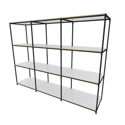 Praleira De Aço Reforçada Mini Porta Pallet 200x60x90 Estante Estoque Bandeja Branca 3 Módulos Conjugados