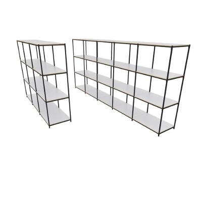 Praleira De Aço Reforçada Mini Porta Pallet 200x60x90 Estante Estoque Bandeja Branca Módulos Conjugados 3 + 5