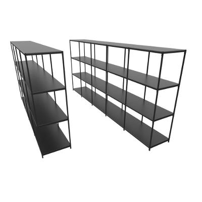 Praleira De Aço Reforçada Mini Porta Pallet 200x60x90 Estante Estoque Bandeja Preta Módulos Conjugados 4 + 5