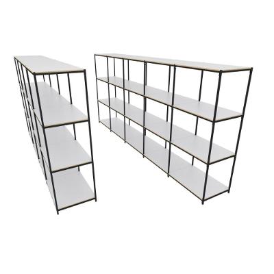 Praleira De Aço Reforçada Mini Porta Pallet 200x60x90 Estante Estoque Bandeja Branca Módulos Conjugados 4 + 5