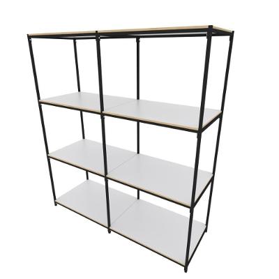 Praleira De Aço Reforçada Mini Porta Pallet 200x60x90 Estante Estoque Bandeja Branca 2 Módulos Conjugados