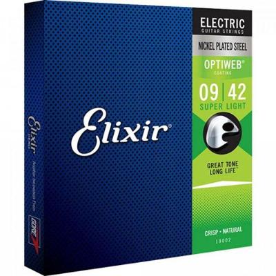 Encordoamento p/Guitarra .009 Super Light Optiweb Elixir