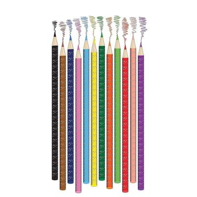 Lápis De Cor Redondo Corpo Com Glitter 12 Unidades Tilibra