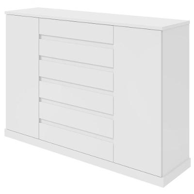 Comoda Sapateira Vedra 7 Gavetas 2 Portas Branco.