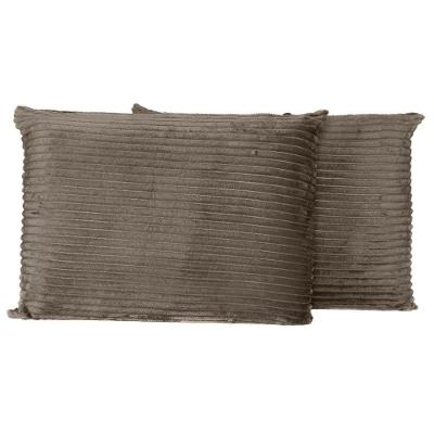Par De Fronhas Em Manta Canelada 70cm X 50cm Mantinha Microfibra Caqui
