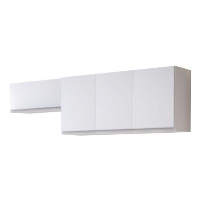 Conjunto De Armários Aéreo Cozinha Planejada Lux 120cm E 80cm 100% Mdf Branco Tx Fosco - Desk Design
