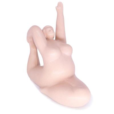 Enfeite Decorativo Yoga Rosa Em Cerâmica Estilo Nórdico 22,3 Cm F04 - D'rossi