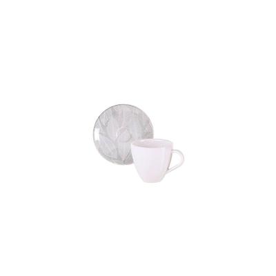 Conjunto Xícara Pires Café Tramontina Arbo Porcelana Decorada 95ml 2 Peças Tramontina
