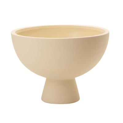Centro De Mesa Decorativo Em Cerâmica Para Flores Bege 17 Cm M02 - D'rossi
