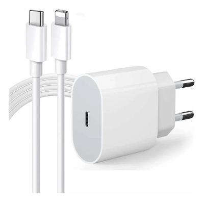 Carregador Turbo 20w + Cabo Lightning Para Usb-c Compatível Iphone 11 12 13 Pro Max X Xr Xs