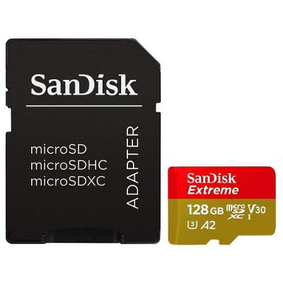 Cartao De Memoria Micro Sd Sandisk Extreme 128gb Sdsqxaa-128g-gn6aa 190mb-s