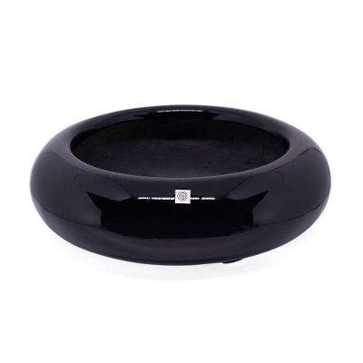 Vaso Bacia Decorativo Redondo Em Fibra Para Planta Preto P 8 Cm B02 - D'rossi