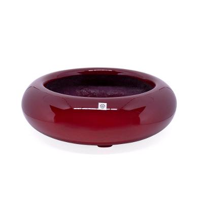Vaso Bacia Decorativo Redondo Em Fibra Vermelho Lira P 8 Cm B02 - D'rossi