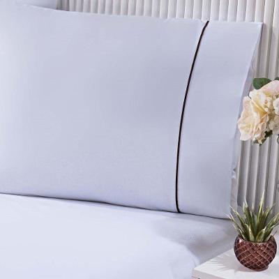 Jogo De Cama Lençol 100% Algodão Percal 150 Fios King Gran Moratta 3 Peças - Branco E Palha