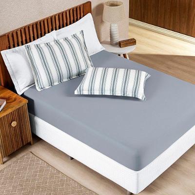 Jogo De Cama 100% Algodão Marin Solteiro 02 Peças - Cinza.