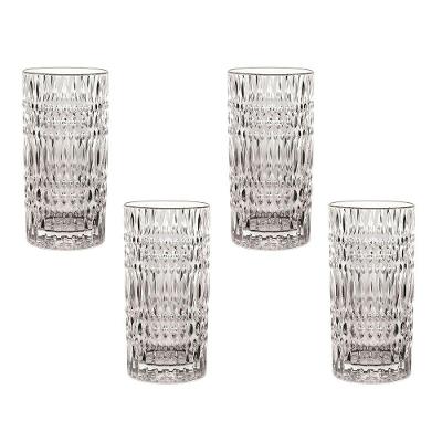 4 Copos Altos Ethno Em Vidro Cristal 434ml Nachtmann