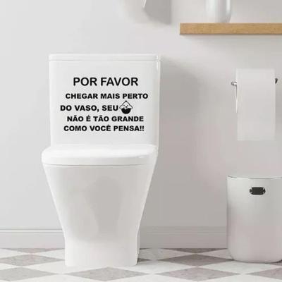 Adesivo Vinil Decorativo Tampa De Vaso Sanitário Cor Preto