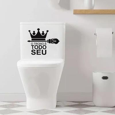 Adesivo Vinil Decorativo Tampa De Vaso Sanitário O Trono é Todo Seu Cor Preto