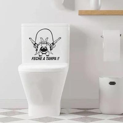 Adesivo Vinil Decorativo Tampa De Vaso Sanitário Feche A Tampa Cor Preto